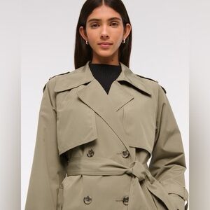 Abercrombie & Fitch Classic Trench Coat Vintage Green size small NWT